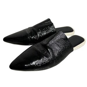 MERCEDES CASTILLO Lislie Patent Leather Pointed Toe Mules Slides Shoes Women 7.5
